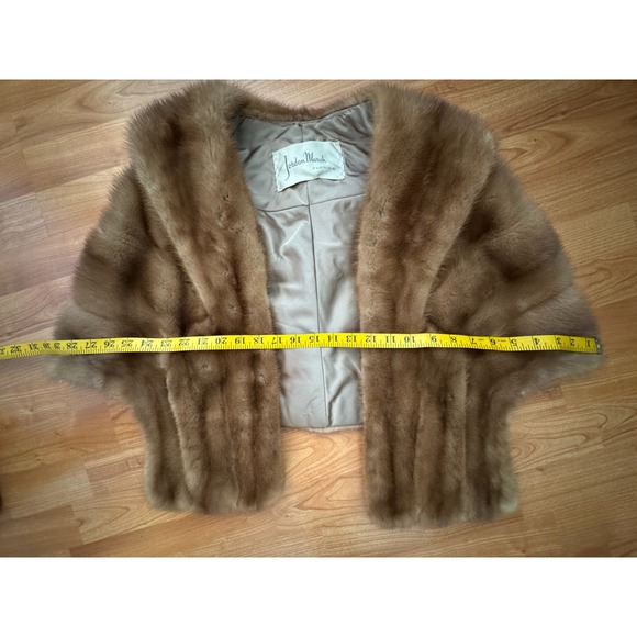 Vintage 1960's Jordan Marsh of Florida Real Mink Fur Shawl Pockets Silk Lining - Picture 16 of 16